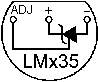 LM135, LM235 etc., Blick auf die Anschlussseite